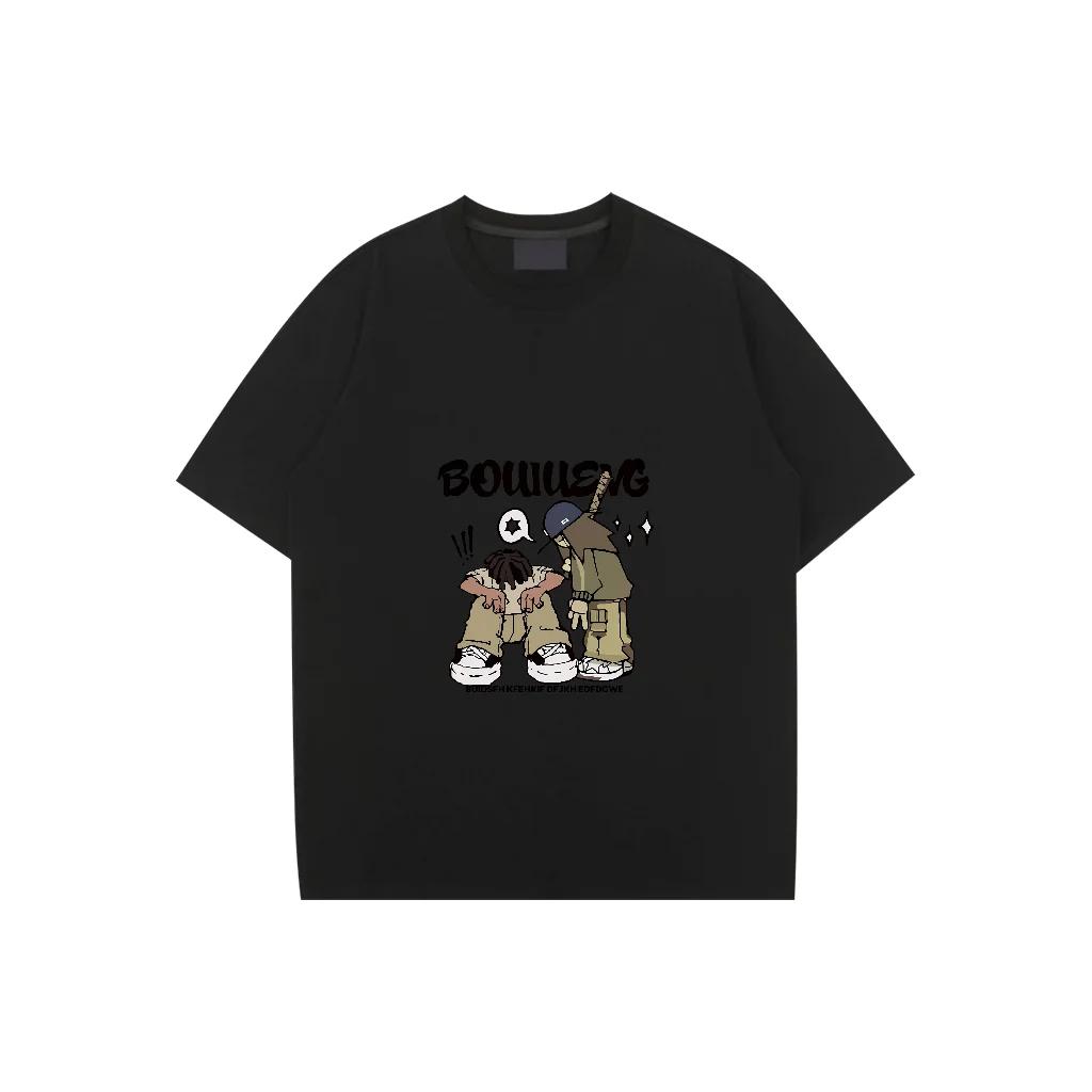 

Мужская футболка свободного покроя с надписью «Уличная одежда» в стиле хип-хоп в стиле Харадзюку, винтажная, для двух мальчиков, с короткими рукавами, эстетическая одежда XXXXXL чёрный