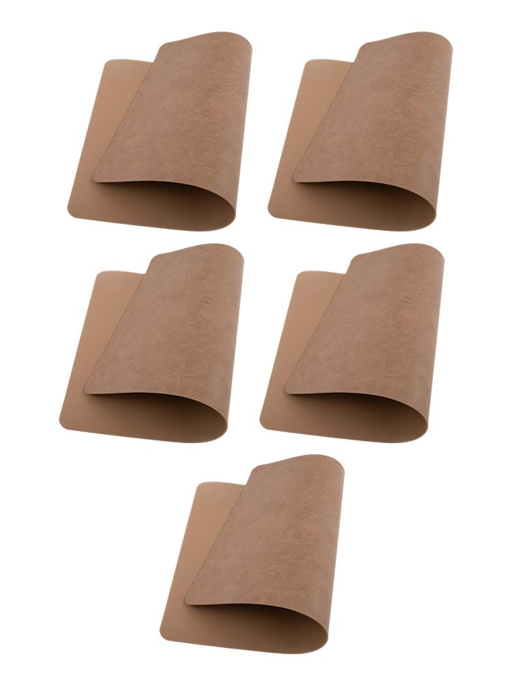 Leather Washable Placemats Set of 5 Non Slip Heat Resistant Table Mats