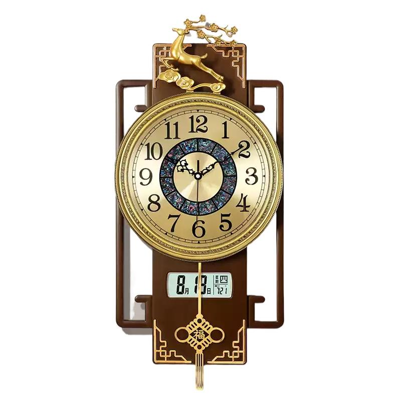 Luxury Chinese-Style Wall Clock Silent Quartz Modern Home Decor Elegant 2025 Hanging Timepiece