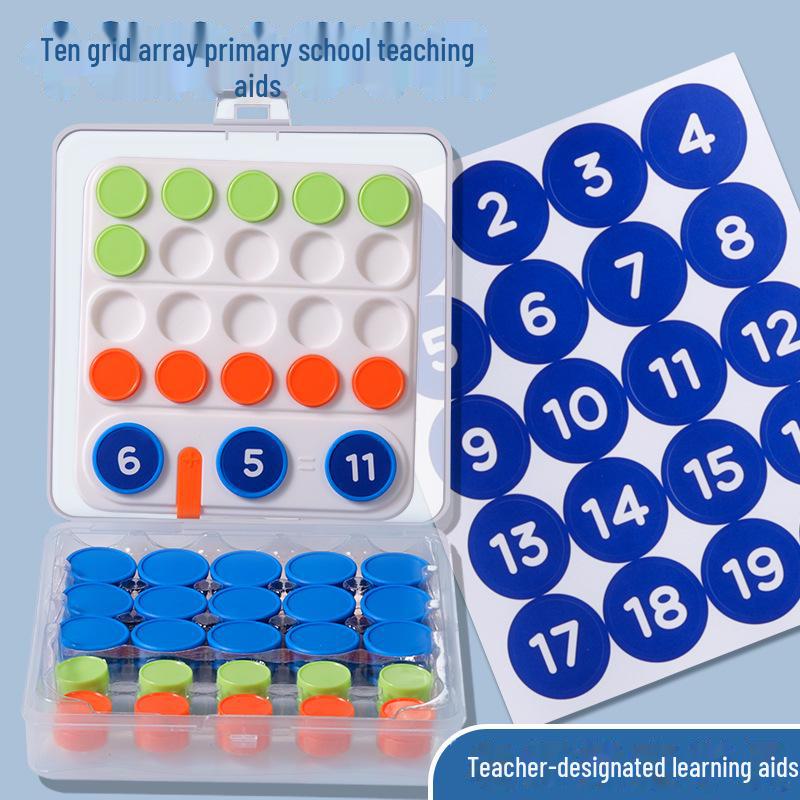ZX-7808 Ten-Grid Digital Set: Elementary Math Counting Discs for Addition and Subtraction