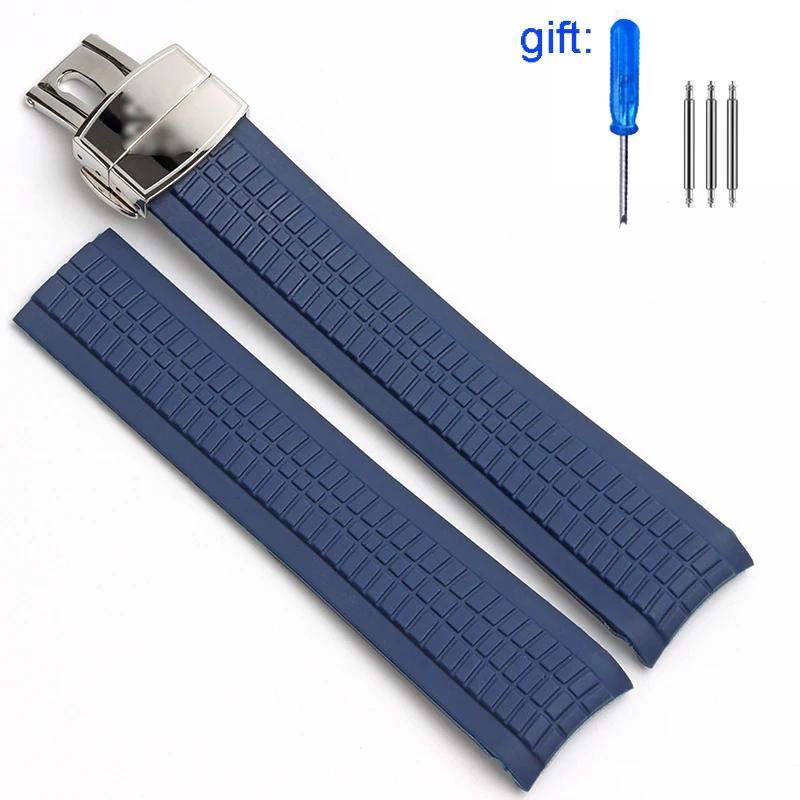 Watch Bands For Original Patek Philippe Grenade Rubber Strap Aquanaut Series 5164/5167 PP Durable Silicone Watch Strap 21mm