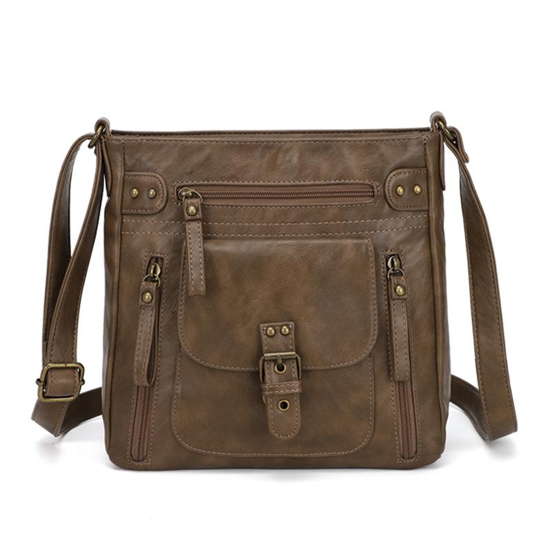 Vertical Women's Bag, Fashionable Shoulder Bag, European and American Retro Small Square Bag, Casual Travel Crossbody Bag