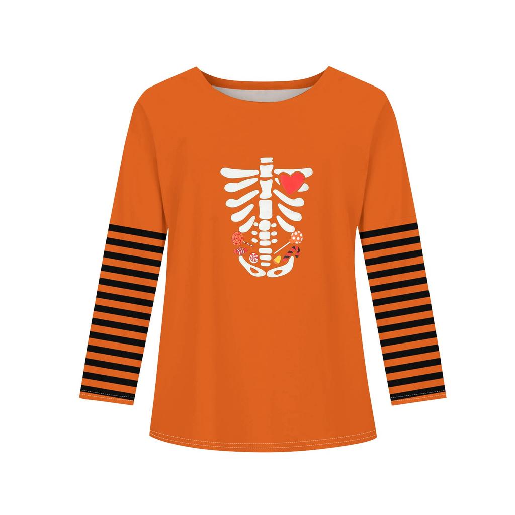 Girls Long Sleeve Halloween Day T Shirts Kids Fall Tops Crewneck Basic Tees 2-11Y