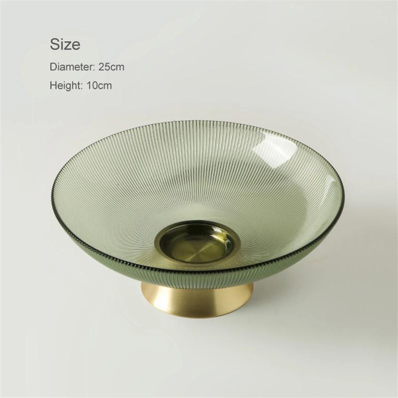 Kreative Glas Obstschale Wohnzimmer Teetisch Heim Snackteller Metall Glas Aufbewahrungsbox Obstkorb Schalen und Tabletts Teller