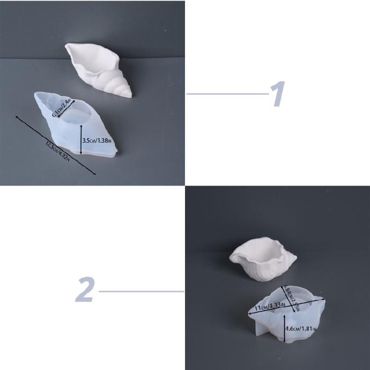 Silicone Moulds Conch Candle Jar Molds Jewelry Storage Box Molds Epoxy Resin Molds Plasters Molds for Home Decoration
