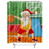 TU Basketball Duschvorhang Weihnachtsmann Sport Dekoration Wasserdichter Badevorhang Festliche Feiertags-Heimdekoration Geschenk Einzigartiges Design Mode