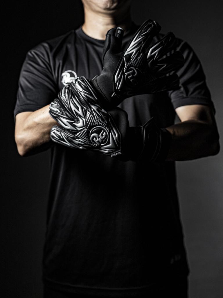 Genuine RG Goalkeeper High Model Samurai Black Contact Black Size 7 Gloves, Japan, Grip,