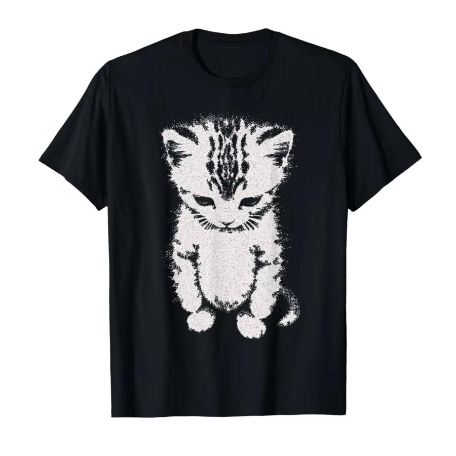 2026El Gato Sad Kitten Funny Meme Sad Crying Munchkin Cat Trendy T-shirt for Unisex Women Cotton T Shirts Short Sleeve Tops XL