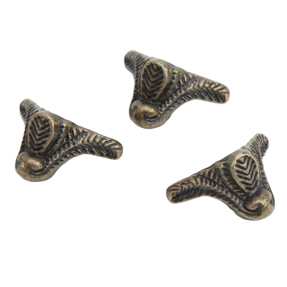 24pcs Zinc Alloy Box Corner Protectors Bronze Wooden Box Feet Metal Corner Protector  Jewelry Boxes