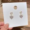 Fashionable Zircon Heart Earrings Crafted from Sturdy Alloy Materials for Everyday Elegant and Uniaue Styles Wear