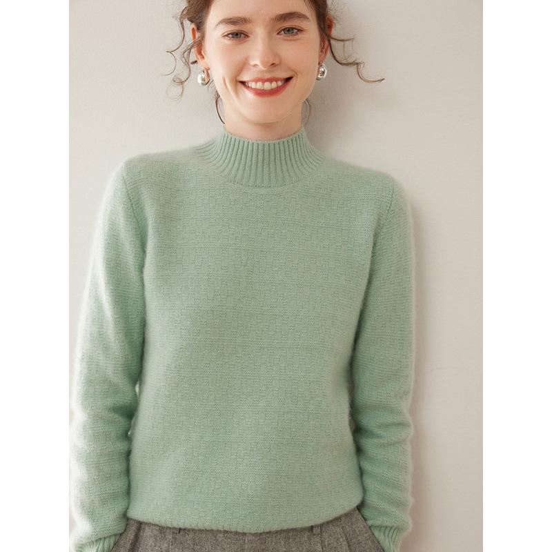 Pull en Cachemire à Col Rond pour Femme - Coupe Ample, Pull de Base Automne Hiver