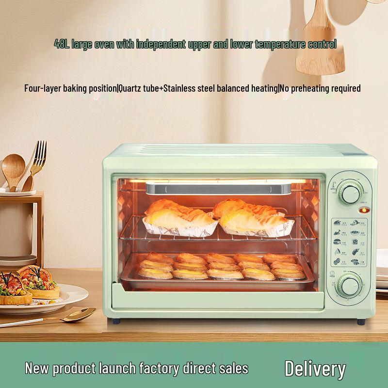 Large Capacity Electric Oven with Independent Temperature Control for Professional Baking, Mini Tarts, and Sweet Potatoes