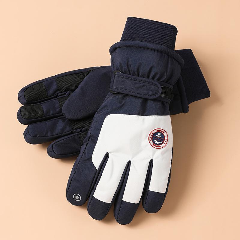Ski Gloves for Men and Women Outdoor Cycling Waterproof and Non Slip Touch Screen Plus Velvet Thickened Autumn and Winter Warm Gloves