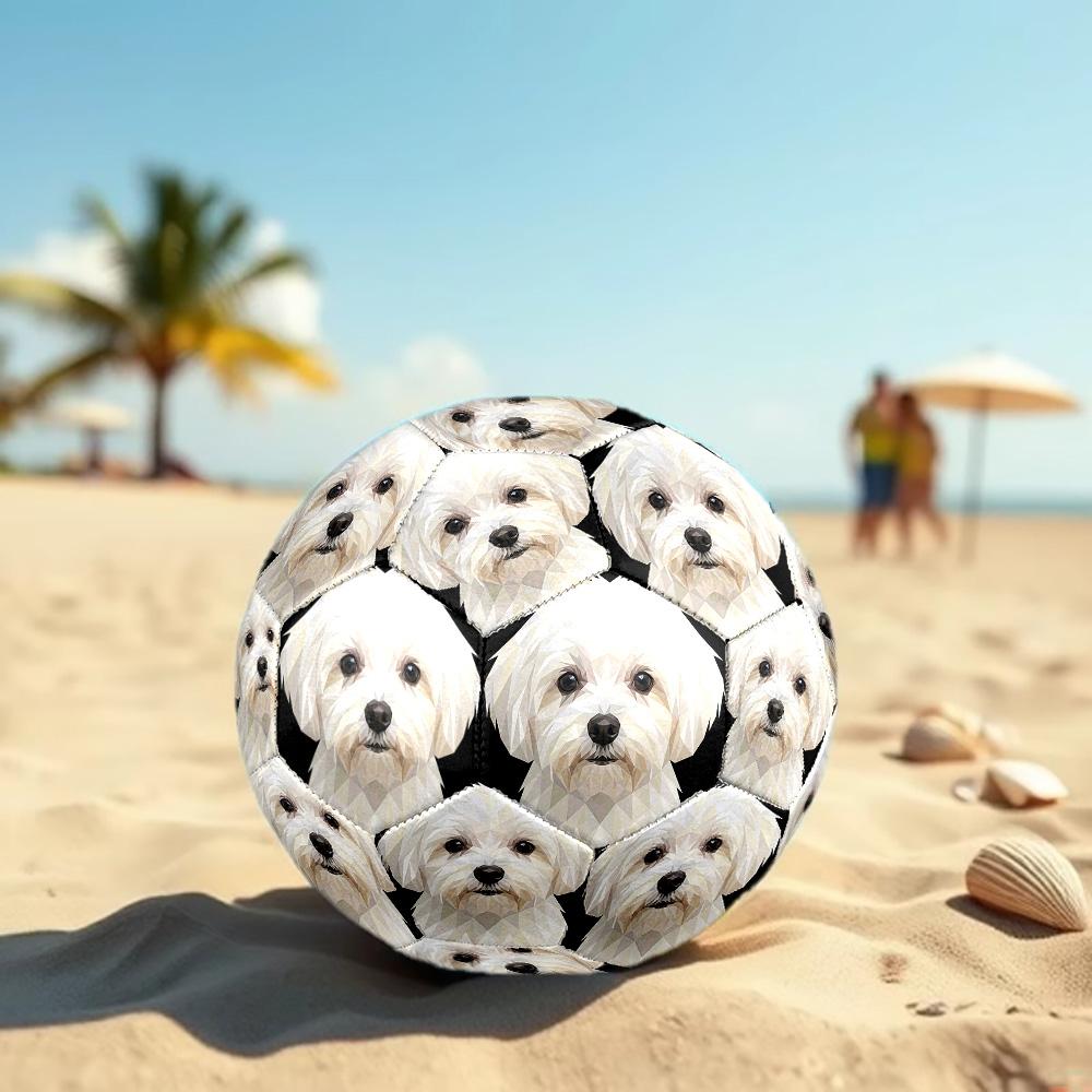 Cute Puppy Indoor Size 5 Soccer Ball Colorful Machine Stitched PVC Competition Ready Durable High-Bounce
