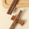 Rzilmer Chopstick Rests, Set of 6, Chopstick Pillows, Wooden Chopstick Rests, Stylish Cutlery Holders (Natural Wood)