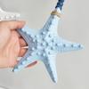 Wooden Starfish Nautical Wall Art Coastal Theme Hanging Wall Decor with Beads And Jute Rope Rustic Beach Room Decor for Living Room Bedroom