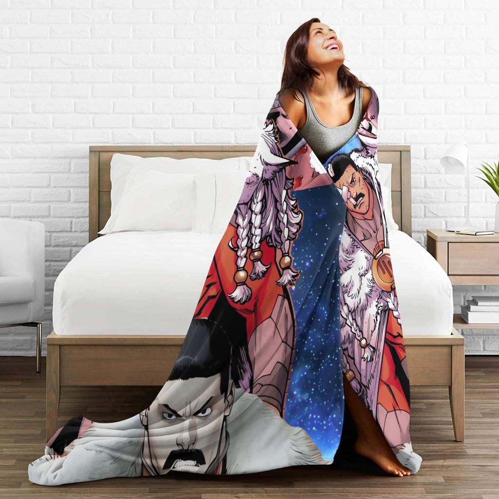 Omni-Man And Thragg Galaxy Blanket invincible Travel Office Flannel Throw Blanket For Living Room Soft Warm Quality Bedspread