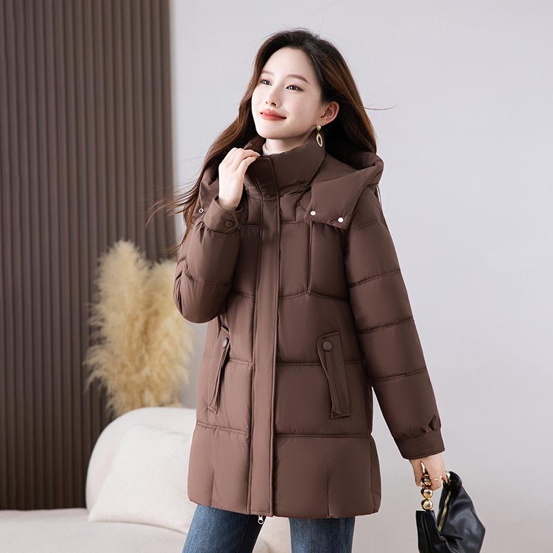 Long Warm Cotton Coat for Women Winter Fashion Casual Jacket