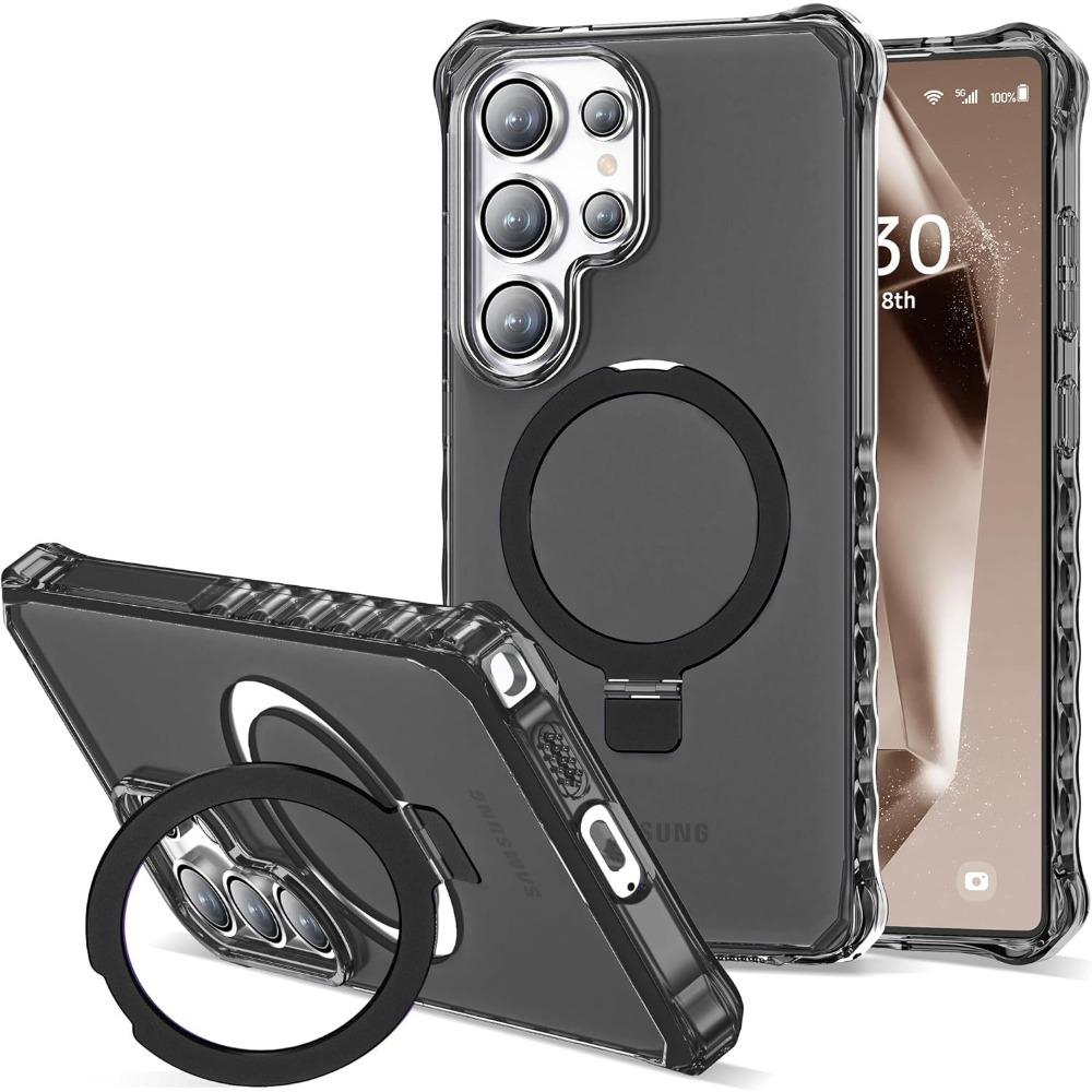 High Quality PC+TPU Magnetic 360°Rotating Ring Holder Case For Samsung Galaxy S26 S25 S24Ultra Plus For MagSafe Shockproof Cover