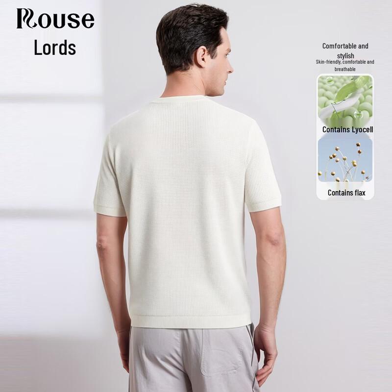 Men s 2026 New Lyocell Linen Blend Knit Short Sleeve Top 170