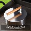 Barbecue Lid with Wooden Handle Food Grade Cookware Portable for Patio Cooking