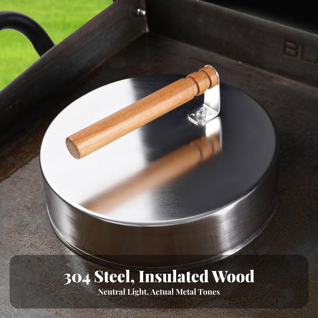 Barbecue Lid with Wooden Handle Food Grade Cookware Portable for Patio Cooking