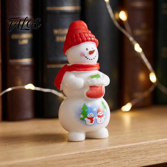 Miniature Christmas Figures 2Pcs Mini Figurine, Santa Claus Snowman Dolls, DIY Accessories for Micro Tree Decorations Landscape Dollhouse Cake Decor,