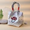 Versatile Large Knitted Handbag with Hollow-Out Flower Pattern