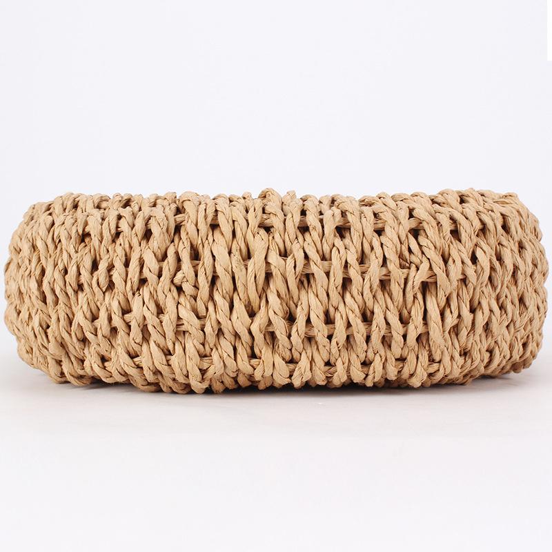 Yogodlns Fashionable Wicker Basket Bag Women's Single Shoulder Slant Cross Handmade Woven Grass Bag Casual Travel Style Small Bag