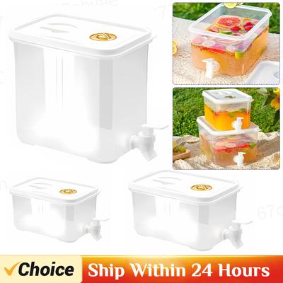 3.5/5/10L Cold Water Bucket with Faucet Refrigerator Jug Dispenser Water Kettle Summer Fruit Juice Drink Container Fridge Pots P