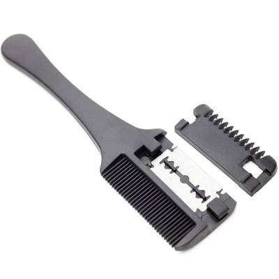 Peine para cortar el pelo, cepillos para el cabello con mango negro y cuchillas de afeitar, herramientas de estilismo de salón, 1 Uds.