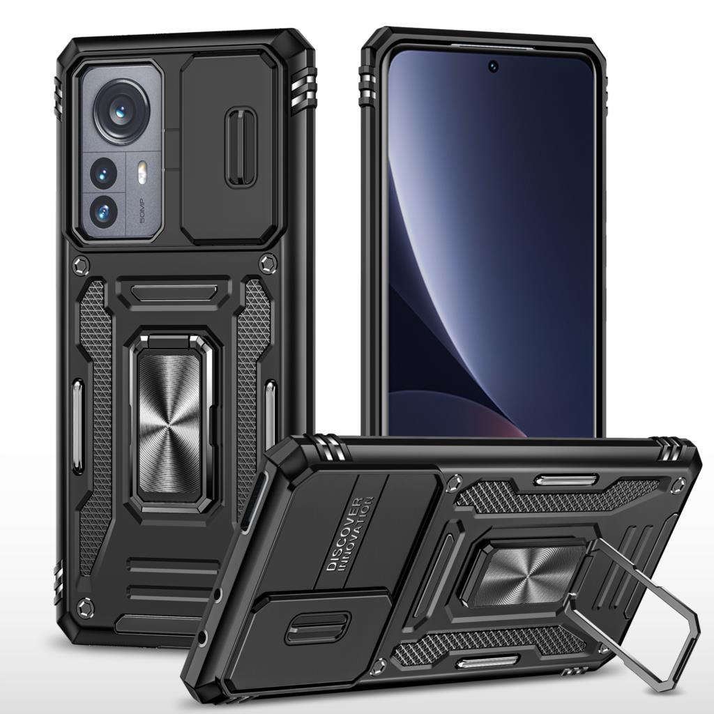 Camera Cover Case For Xiaomi MI 11T 12 POCO X4 Pro Redmi 10 10C A1 Plus 10A 9A 9C Note 11S 11 Pro 5G Ring Shockproof Stand Case