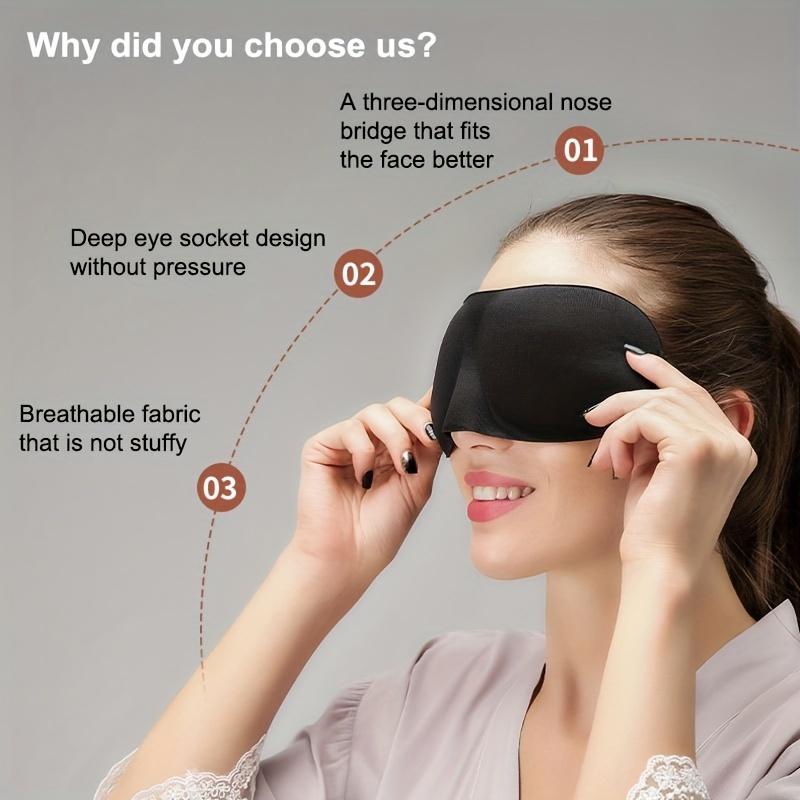 3D Stereoscopic Sleep Eye Mask Relieve Fatigue, Block Light, Breathable Magic Memory Sponge Eye Protection, Essential for Travel