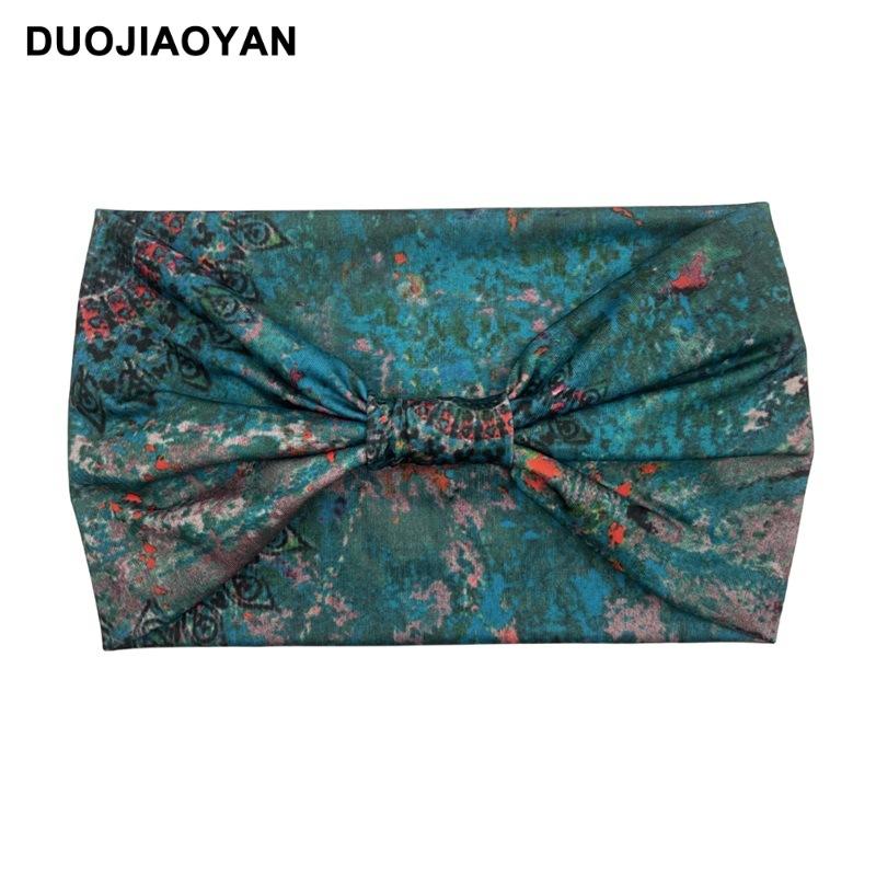 Knot Headband, Color Blocked Pattern Printed Sports Headband, Fashionable Polka Dot Wide Edge Elastic Headband