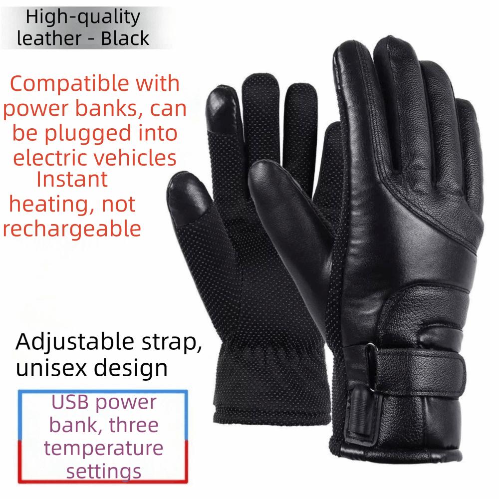 USB Heated Gloves Full Finger Electric Heated Gloves Heating Thermal Mitten  Riding