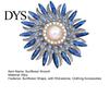 Vintage Flower Pin Retro Rhinestone Sunflower Brooch Pin, Floral Lapel with Faux Pearl Pearl, Metal Badge for Women, Clothing Accessories Decorative