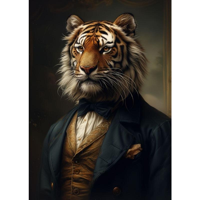 Victorian Style Animal Portraits Wolf Brown Bear Fox Flamingos Retro Poster Canvas Paintings Wall Art Pictures Home Decor