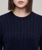 MUSINSA STANDARD WOMAN Women'S Angora Blend Cable Crew Neck Knit [Navy]