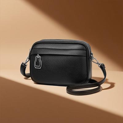New High-quality Soft Leather Shoulder Bag for Women's Wallet, Simple Crossbody Bag, Textured Leather Oval Shoulder Bag