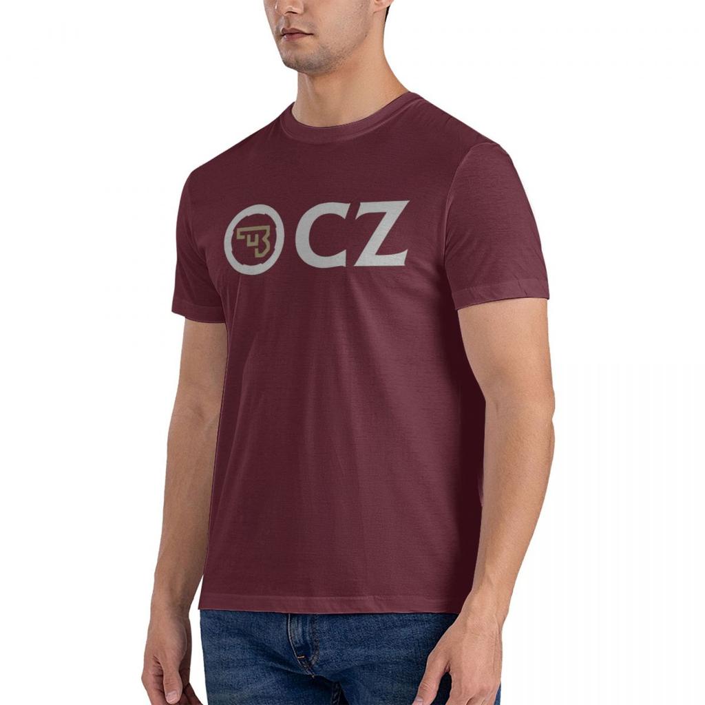 CZ Pistol T Shirts for Men Cotton Novelty T-Shirts Round Collar Smith Cool Wesson Tees Short Sleeve Tops Summer
