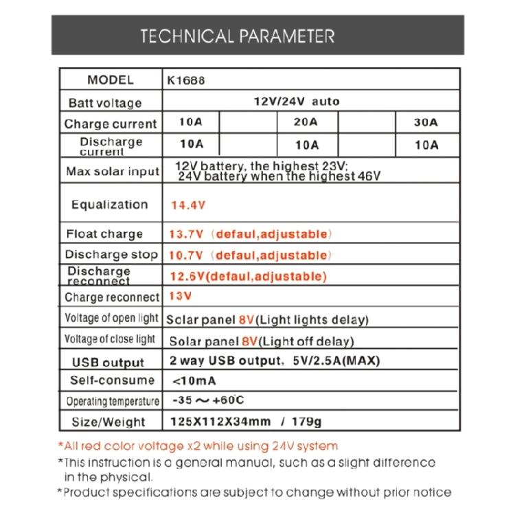 PWM Solar Charge Controller With LCD Display 10/20/30A Auto Solar Charge Battery Regulator for Electronic Device