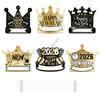 Q1FD Pack Of 6 New Year Crown Hat Thick Paperboard Comfortable Headwears Elegant 2026 Celebration Accessories