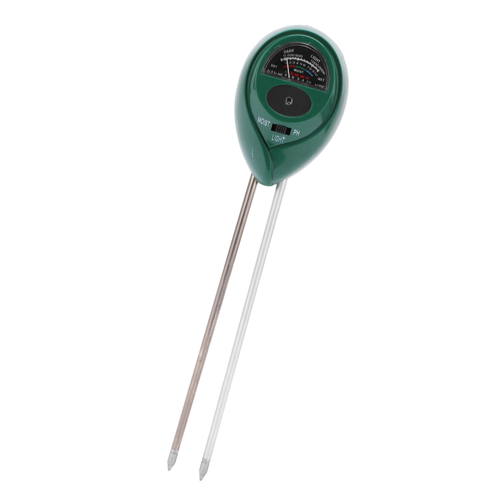 3 in 1 Soil Tester Soil Moisture PH Illumination Meter Soil Acidity Meter for Garden Round Head ABS