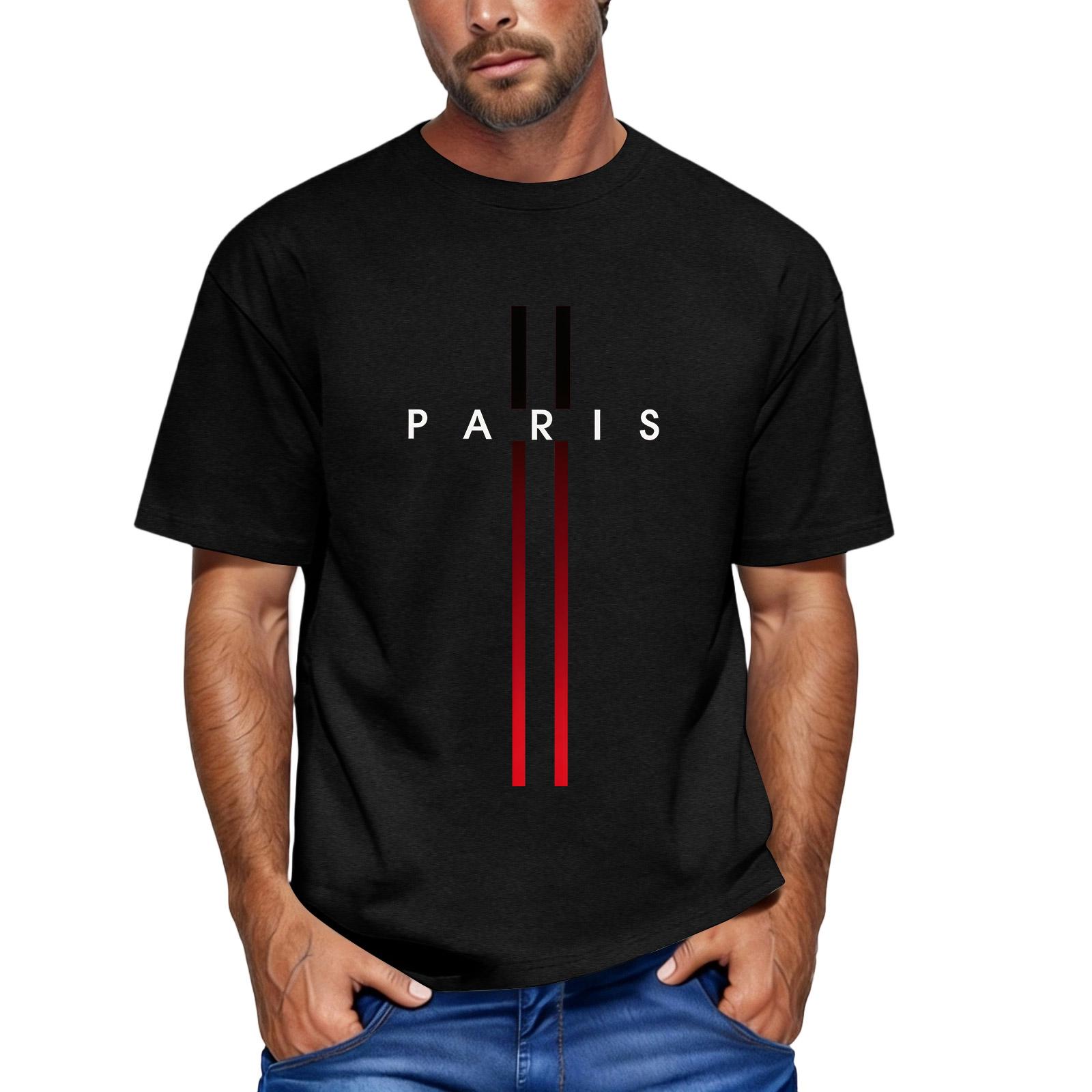 Men s loose and casual flag letter print T-shirt short-sleeved top XXXXL чёрный 1890₽
