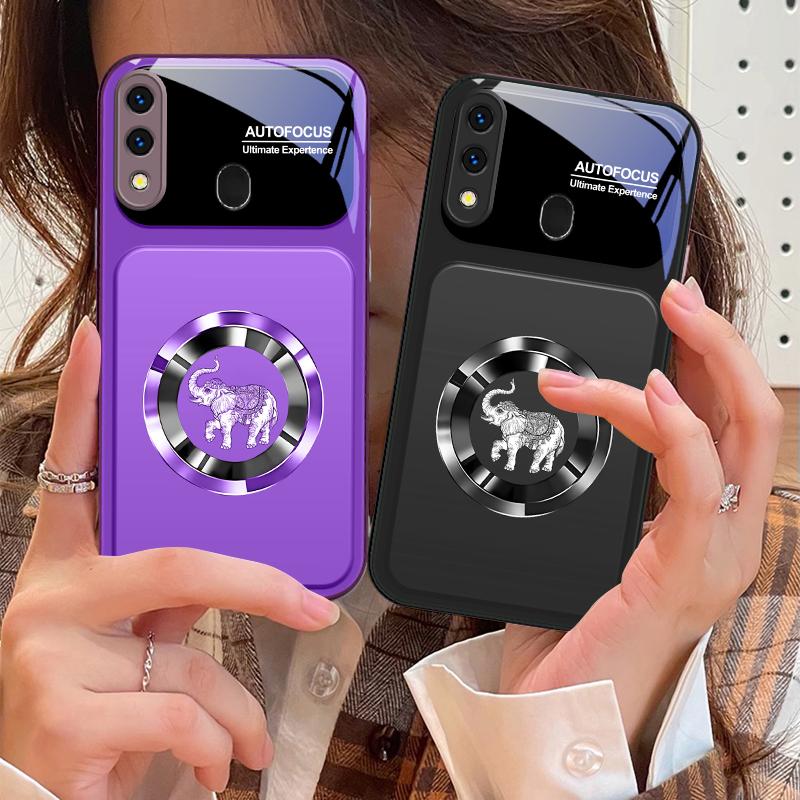 Elegant pink elephant For Samsung A73 72 71 A70 56 55 54 A53 52 51 50 42 A35 A34 33 32 31 26 25 24 23 22 30 glass phone case