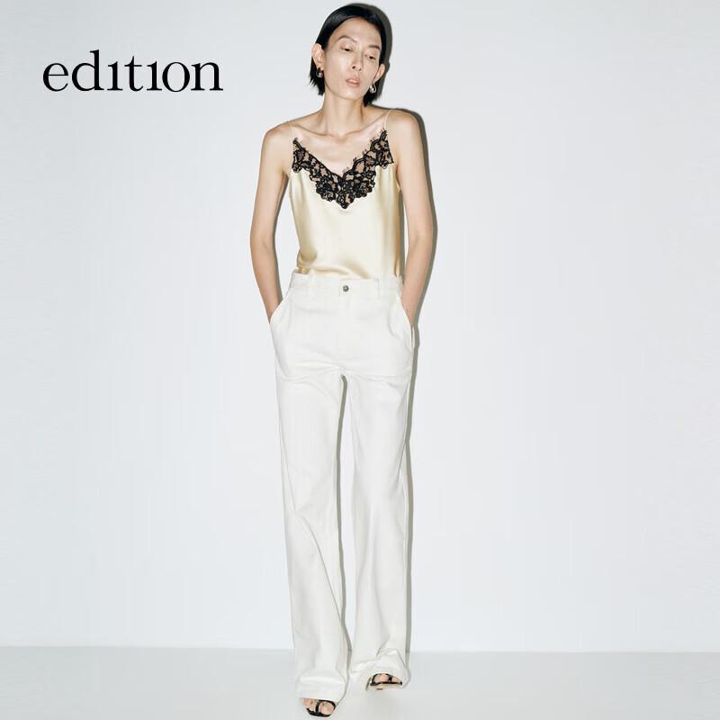 

Джинсы из денима из хлопка с широкими штанинами в белом цвете в стиле Dong Jie S 26