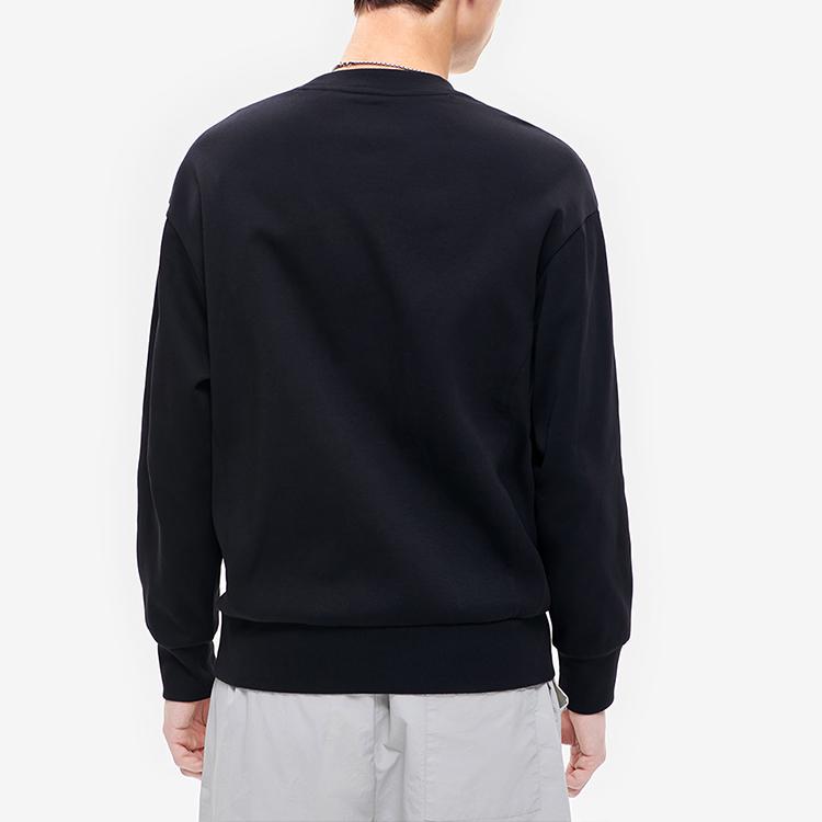 FILA Simple Loose Geometric Pattern Logo Letter Casual Comfortable Knit Pullover American Sweatshirt Men sweatshirt Black F11M239202FBK