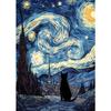 Black Cat Under The Sky Starry Night Series Theme Canvas Printing Fashion Populars Colors Mural Studio Home Decoration Art Gifts