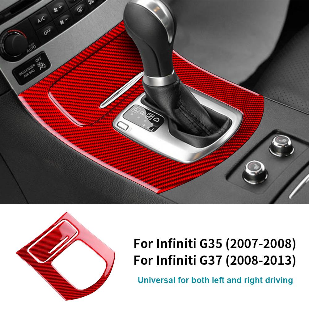 Carbon Fiber Car Gear Shift Knob Panel Cover Trim Frame For Infiniti G35 G37 2007-2008 G37 2008-2013 Auto Decoration Accessories