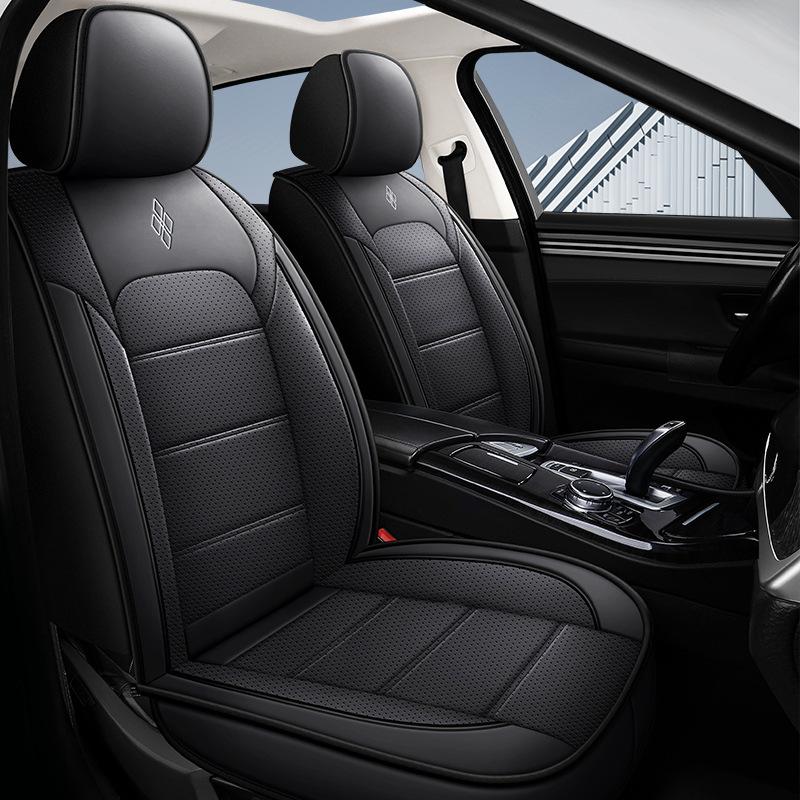 Universal 5 Seater PU Leather Car Seat Covers Complete Set, Anti-Slip Cushion Protector for Most Sedans, Christmas Gifts